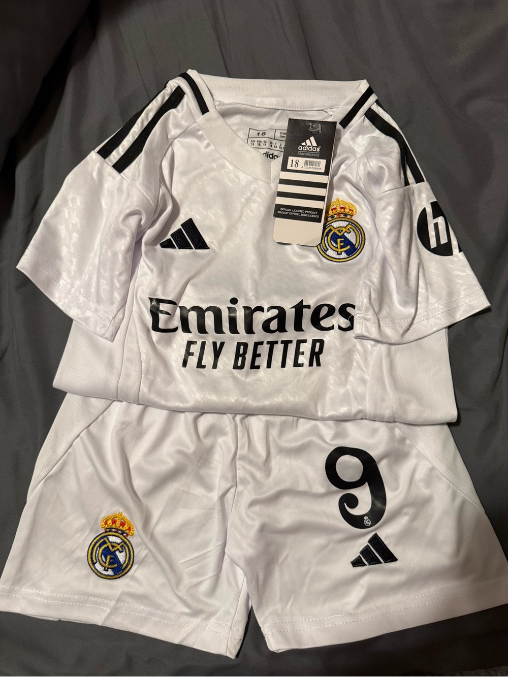 adidas White Kids Soccer Jersey with Club Crest